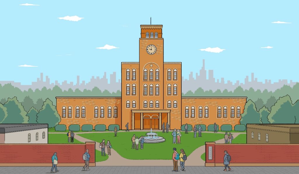 大学構内の図書館をイメージしたCONCORD Academyのサイトデザイン